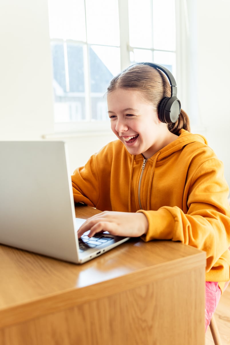 Girl Doing Home Schooling